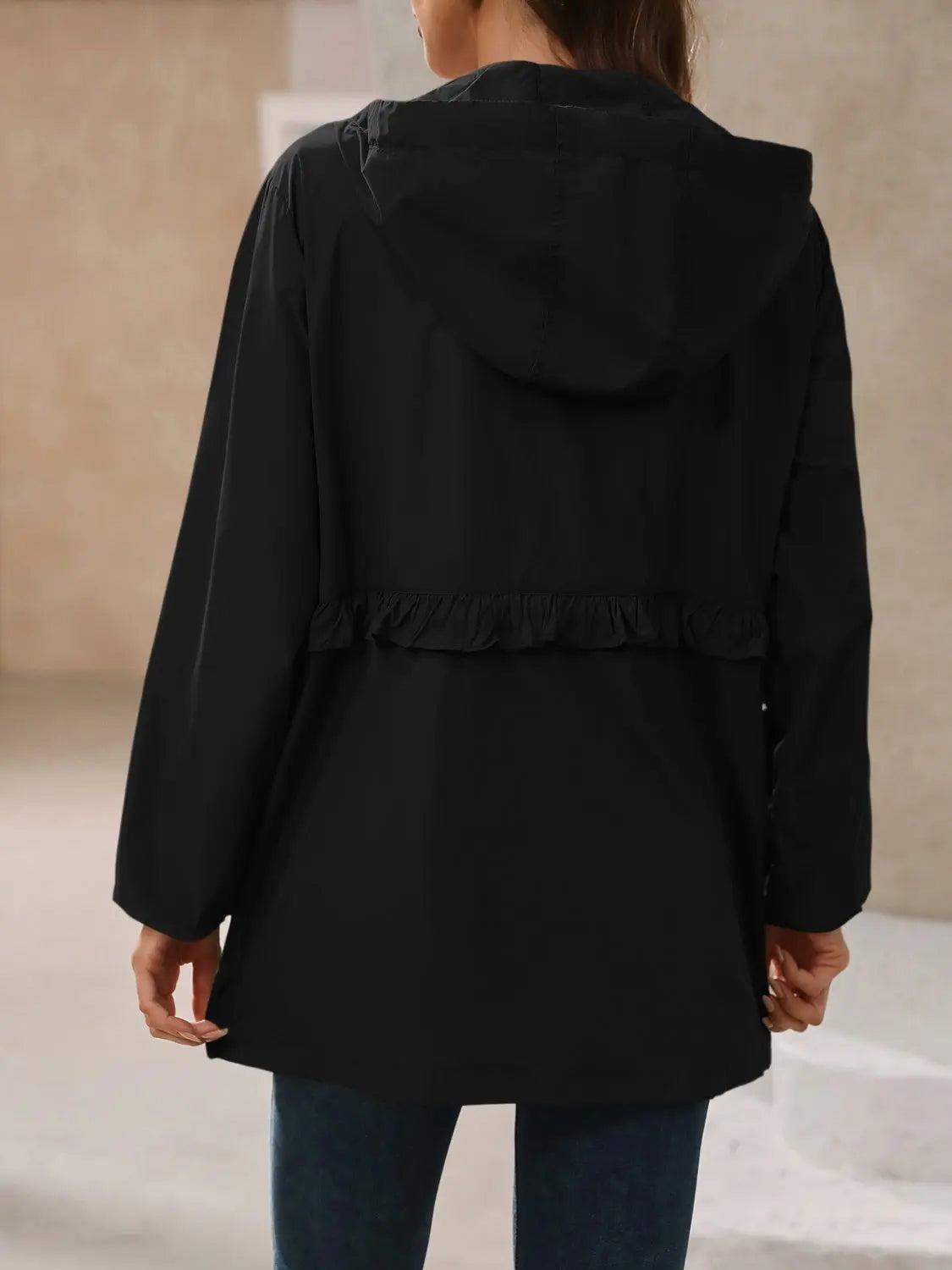 Ivy Lane Outdoor Waterproof Long Sleeve Hooded Windbreaker Trendsi