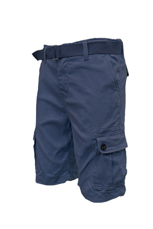 Weiv Mens Belted Cargo Shorts Pockets and Belt - Pure Serenity DBA
