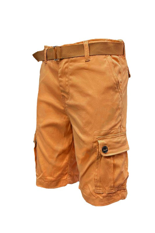 Weiv Mens Belted Cargo Shorts Pockets and Belt - Pure Serenity DBA