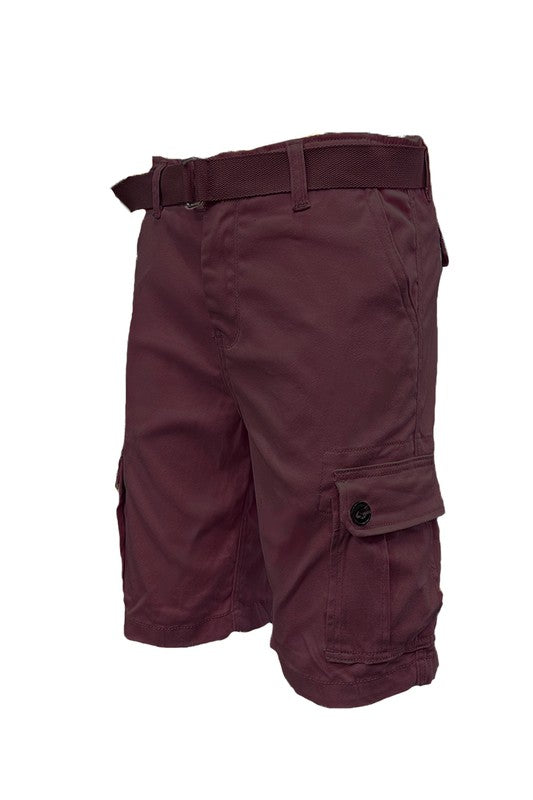 Weiv Mens Belted Cargo Shorts Pockets and Belt - Pure Serenity DBA