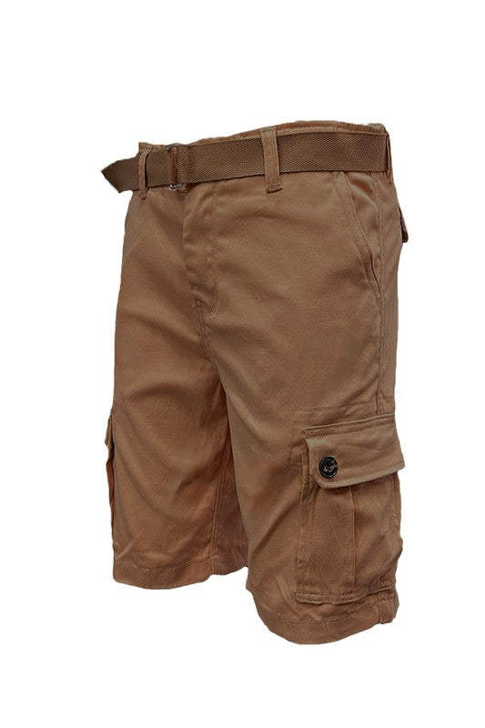 Weiv Mens Belted Cargo Shorts Pockets and Belt - Pure Serenity DBA