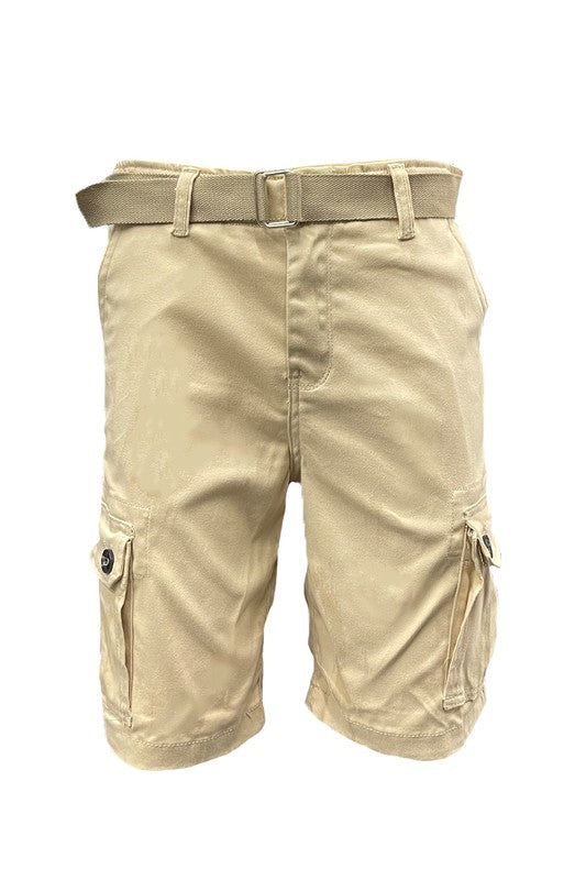 Weiv Mens Belted Cargo Shorts Pockets and Belt - Pure Serenity DBA