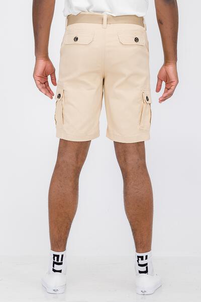 Weiv Mens Belted Cargo Shorts Pockets and Belt - Pure Serenity DBA