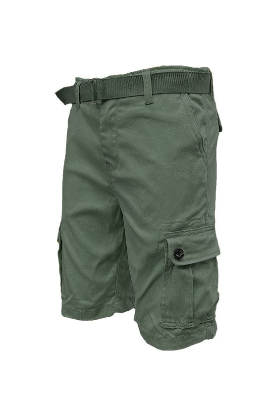 Weiv Mens Belted Cargo Shorts Pockets and Belt - Pure Serenity DBA