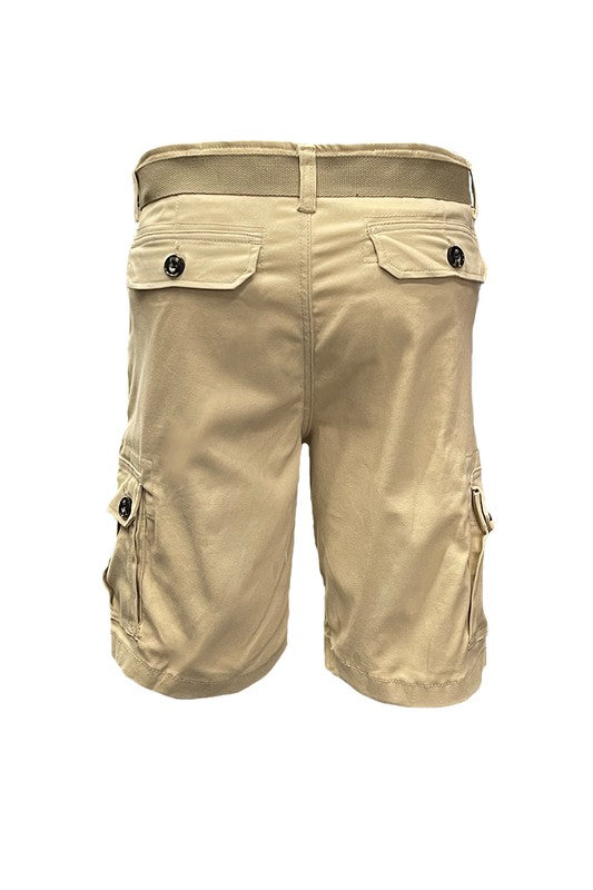 Weiv Mens Belted Cargo Shorts Pockets and Belt - Pure Serenity DBA