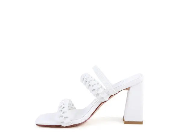 ARNIE BRAIDED BLOCK HEELED SLIDER SANDALS Rag Company