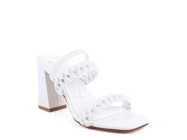 ARNIE BRAIDED BLOCK HEELED SLIDER SANDALS Rag Company
