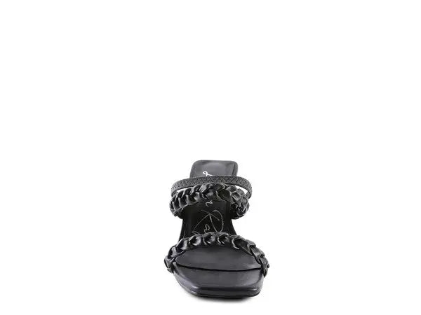 ARNIE BRAIDED BLOCK HEELED SLIDER SANDALS Rag Company