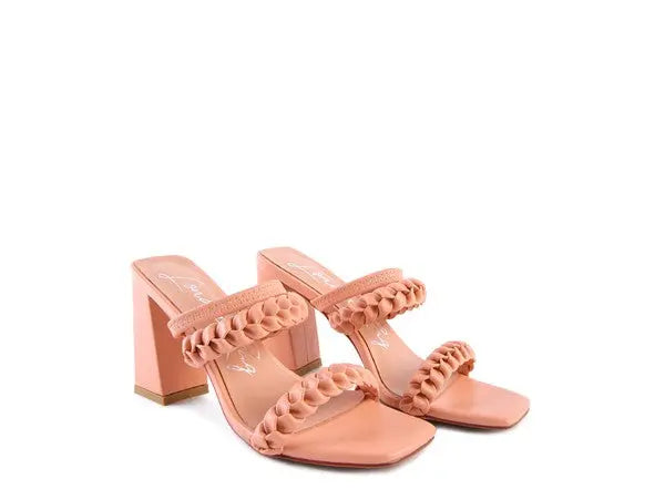 ARNIE BRAIDED BLOCK HEELED SLIDER SANDALS Rag Company