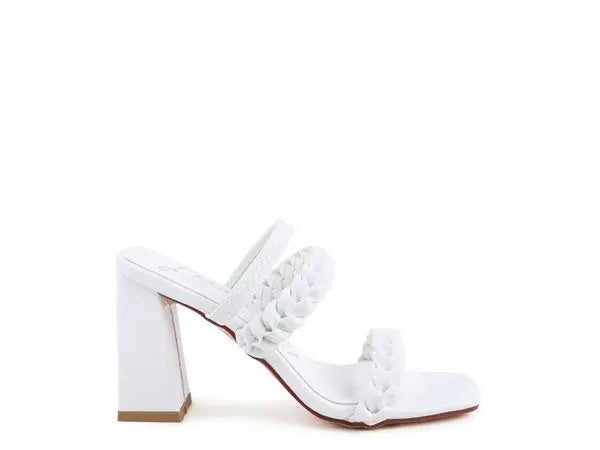 ARNIE BRAIDED BLOCK HEELED SLIDER SANDALS Rag Company