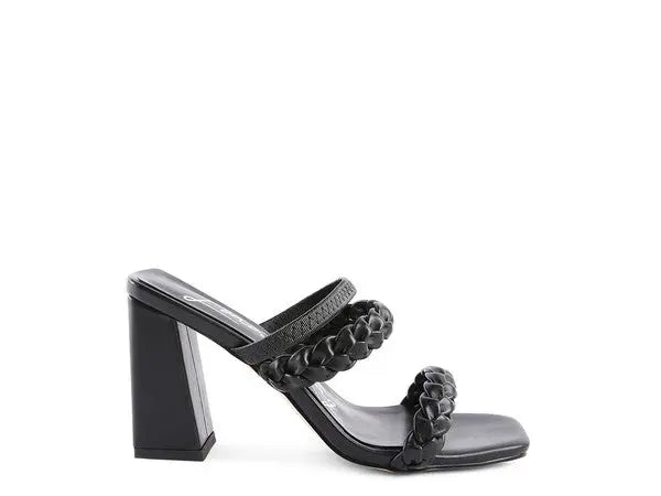 ARNIE BRAIDED BLOCK HEELED SLIDER SANDALS Rag Company