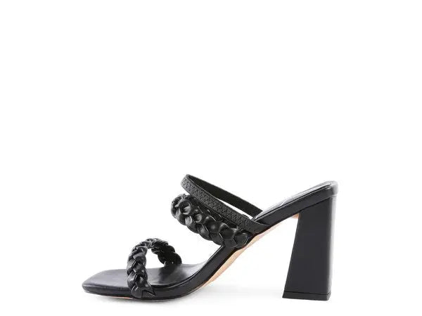 ARNIE BRAIDED BLOCK HEELED SLIDER SANDALS Rag Company