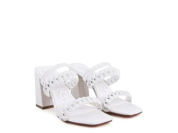 ARNIE BRAIDED BLOCK HEELED SLIDER SANDALS Rag Company
