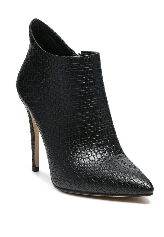 LOLITA WOVEN TEXTURE STILETTO BOOT - Pure Serenity DBA
