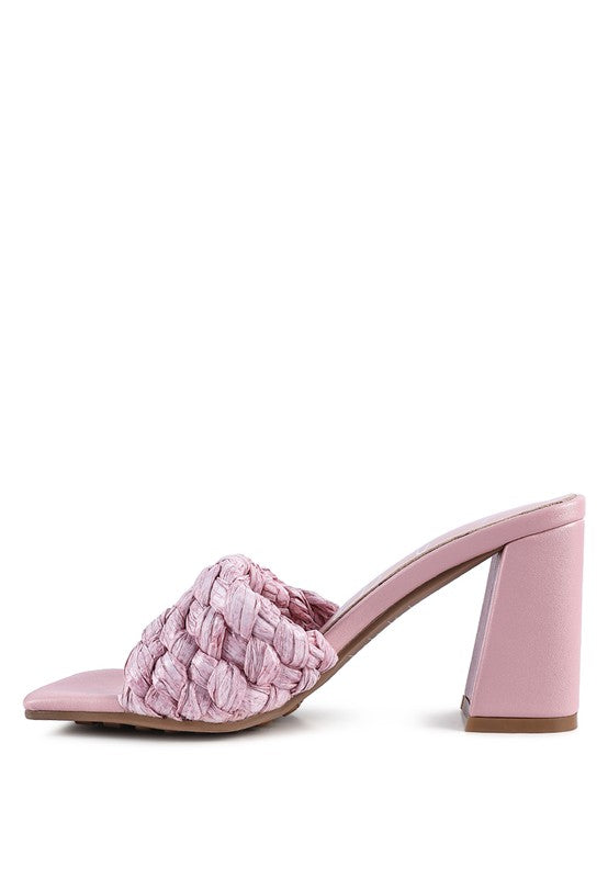 POUT PRO BRAIDED RAFFIA BLOCK SANDAL - Pure Serenity DBA