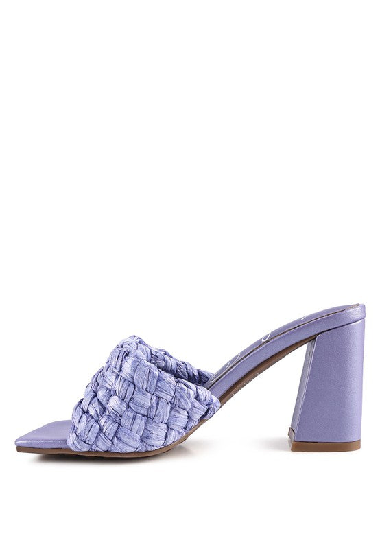 POUT PRO BRAIDED RAFFIA BLOCK SANDAL - Pure Serenity DBA