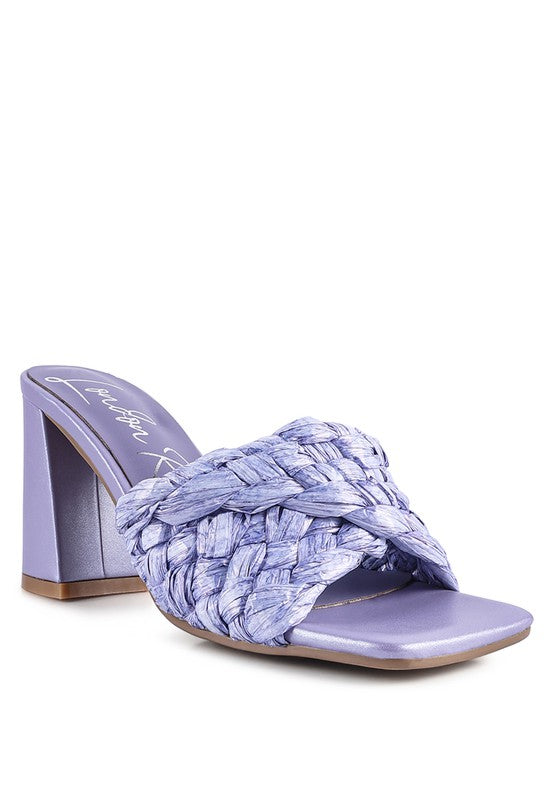 POUT PRO BRAIDED RAFFIA BLOCK SANDAL - Pure Serenity DBA
