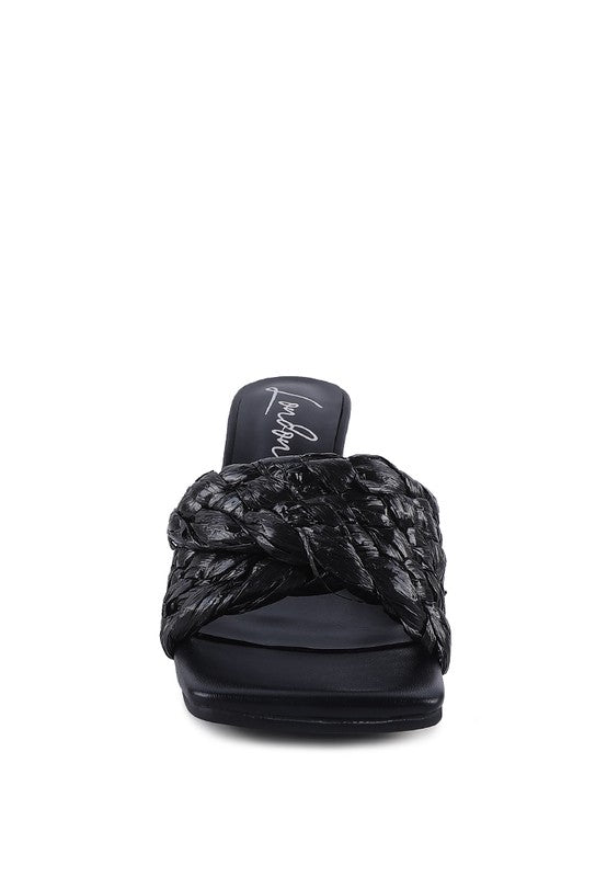 POUT PRO BRAIDED RAFFIA BLOCK SANDAL - Pure Serenity DBA