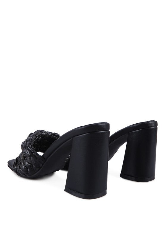 POUT PRO BRAIDED RAFFIA BLOCK SANDAL - Pure Serenity DBA