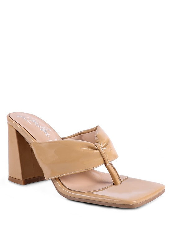 PHANTOM RUCHED HIGH HEELED THONG SANDALS - Pure Serenity DBA