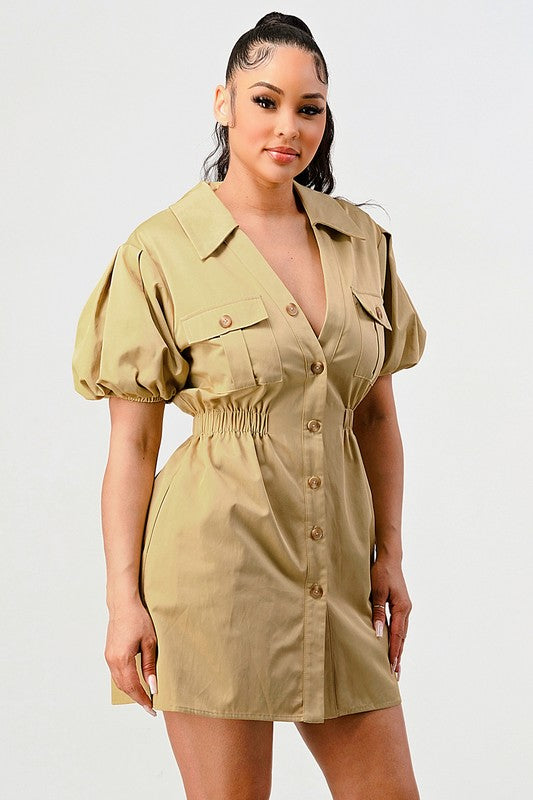 Casual but trendy safari mini dress - Pure Serenity DBA