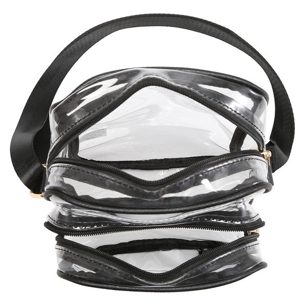 See Thru Multi Compartment Crossbody Bag - Pure Serenity DBA
