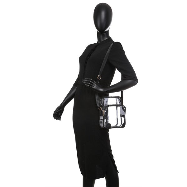 See Thru Multi Compartment Crossbody Bag - Pure Serenity DBA