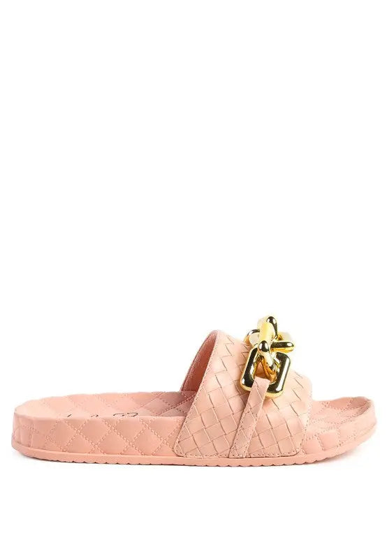 MIAMI SHOT BLING CHAIN STRAP WOVEN SLIP ON FLATS Rag Company