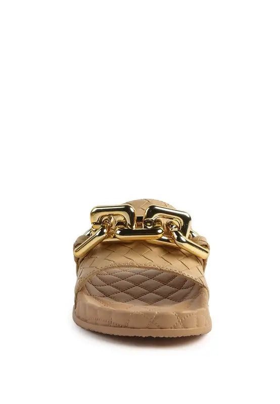 MIAMI SHOT BLING CHAIN STRAP WOVEN SLIP ON FLATS Rag Company