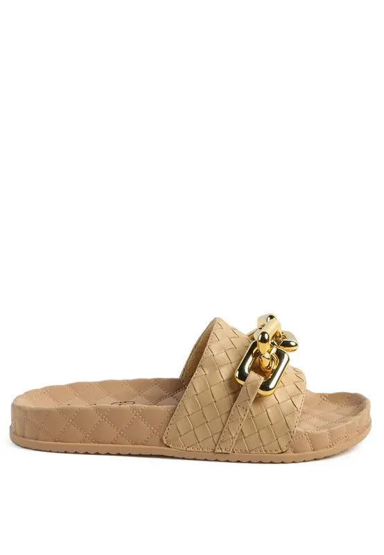 MIAMI SHOT BLING CHAIN STRAP WOVEN SLIP ON FLATS Rag Company