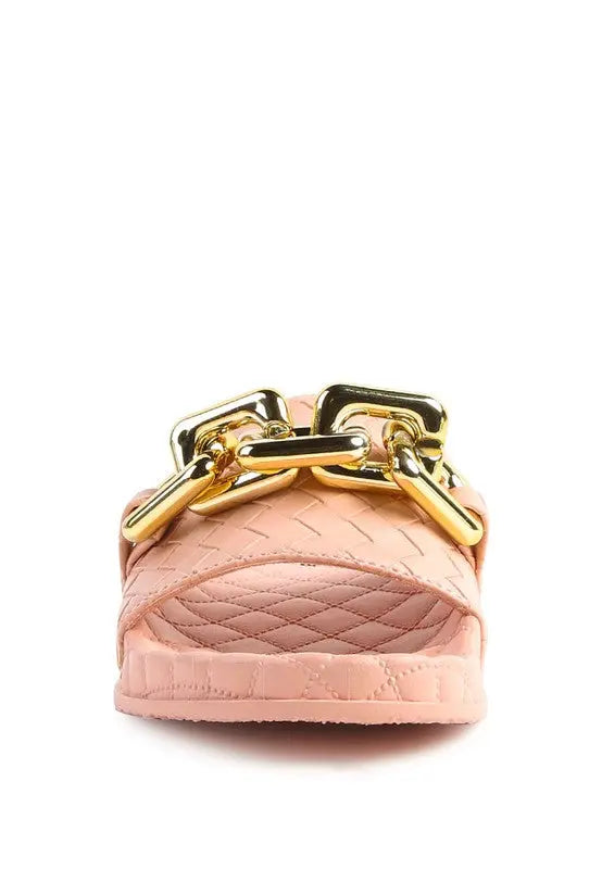 MIAMI SHOT BLING CHAIN STRAP WOVEN SLIP ON FLATS Rag Company