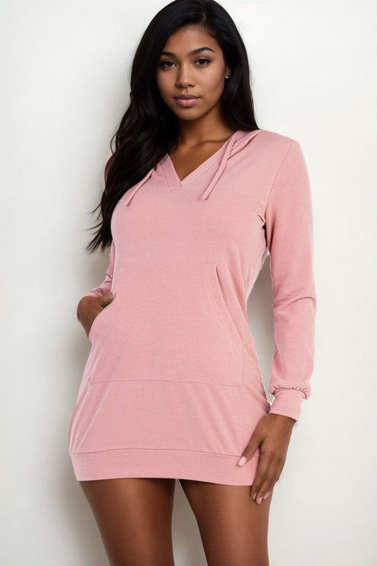 French Terry Hoodie Dress - Pure Serenity DBA