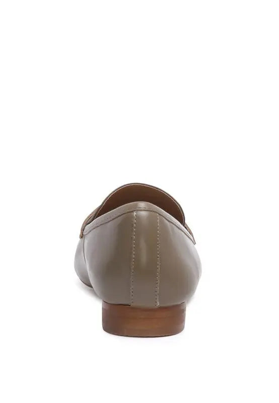 LILIANA Taupe Classic Leather Penny Loafers Rag Company