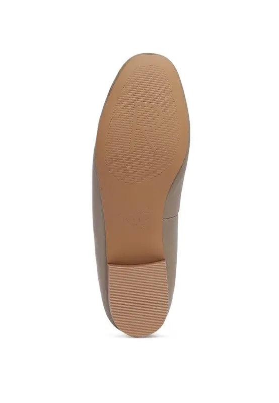 LILIANA Taupe Classic Leather Penny Loafers Rag Company