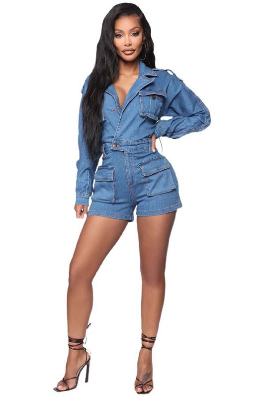 SEXY DENIM ROMPER - Pure Serenity DBA