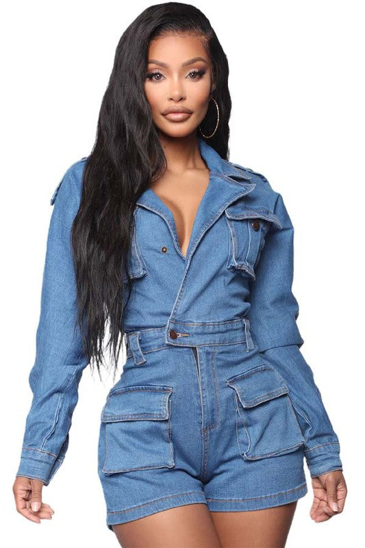 SEXY DENIM ROMPER - Pure Serenity DBA