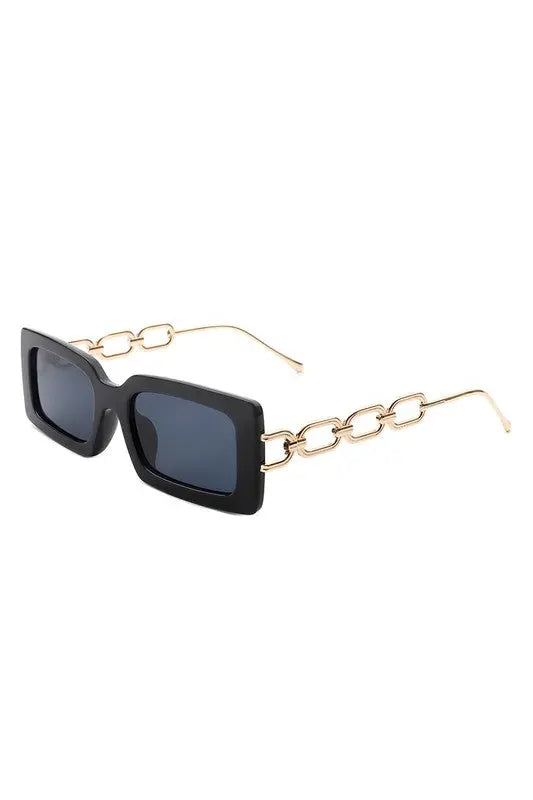Square Flat Top Chain Link Design Sunglasses Cramilo Eyewear