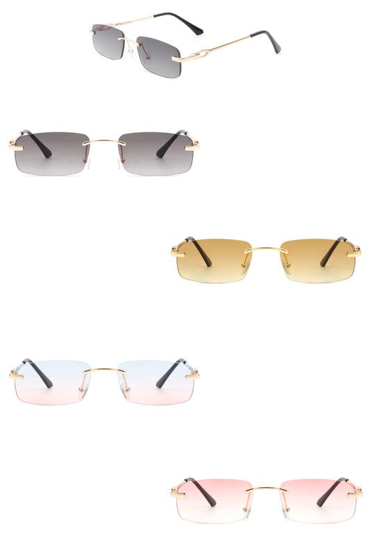 Rectangle Narrow Fashion Tinted Retro Sunglasses - Pure Serenity DBA