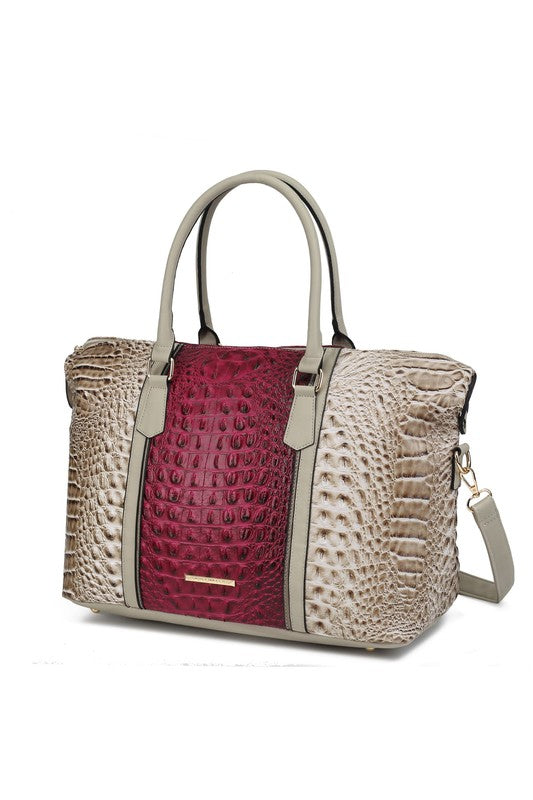 MKF Faux Crocodile-Embossed Duffle Bag by Mia K - Pure Serenity DBA