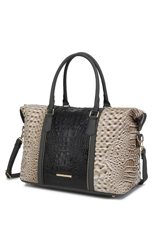 MKF Faux Crocodile-Embossed Duffle Bag by Mia K - Pure Serenity DBA