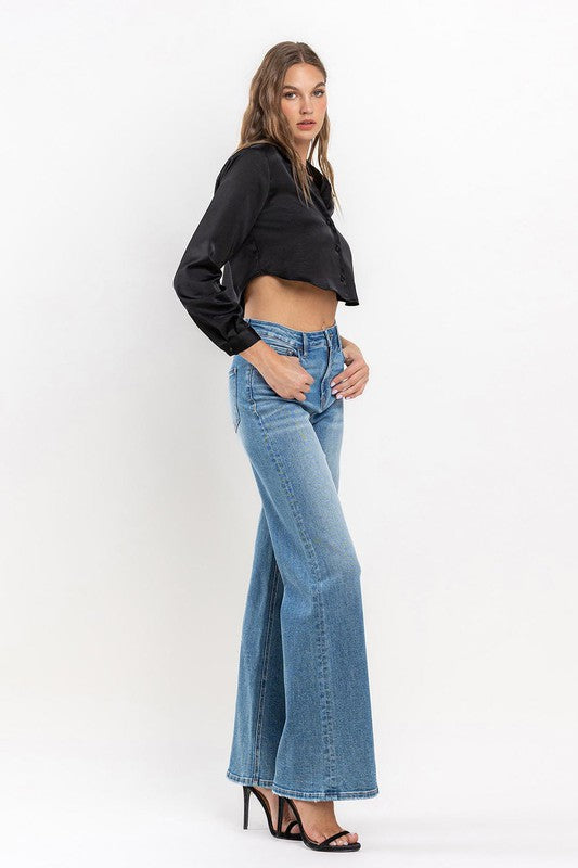 High Rise Wide Leg Jeans - Pure Serenity DBA