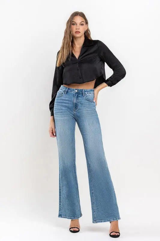 High Rise Wide Leg Jeans - Pure Serenity DBA