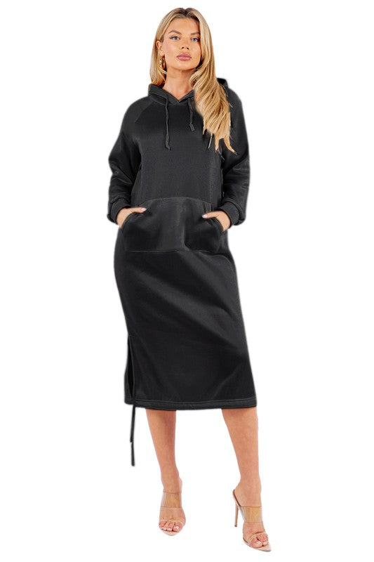 WOMEN FASHION LONG MAXI HOODIE DRESS - Pure Serenity DBA