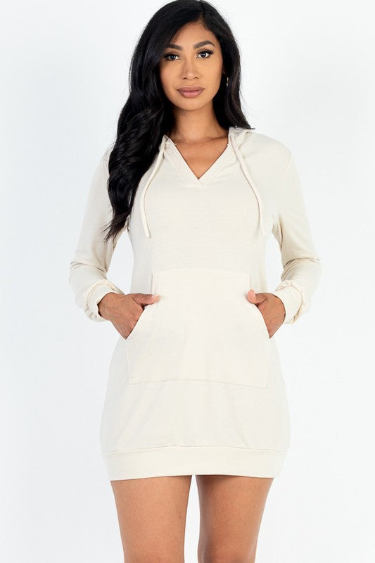 French Terry Hoodie Dress - Pure Serenity DBA