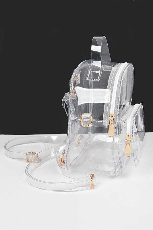 Transparent Cleared Stadium Small Backpack - Pure Serenity DBA