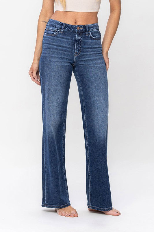 High Rise Loose Fit Jeans - Pure Serenity DBA