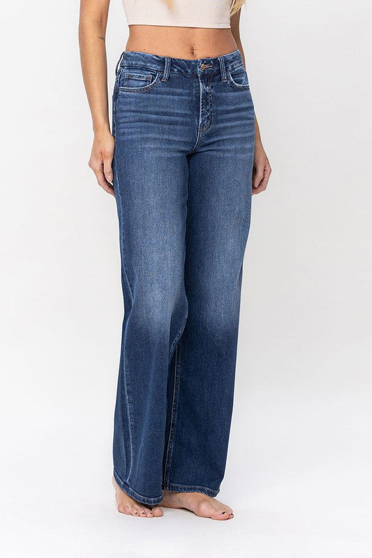 High Rise Loose Fit Jeans - Pure Serenity DBA