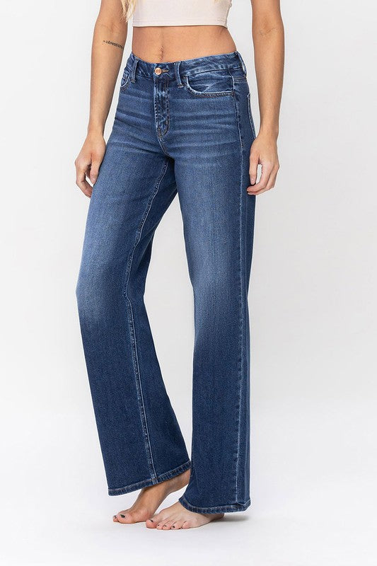 High Rise Loose Fit Jeans - Pure Serenity DBA