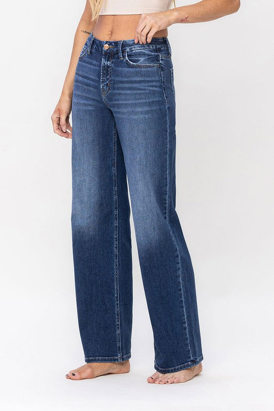 High Rise Loose Fit Jeans - Pure Serenity DBA