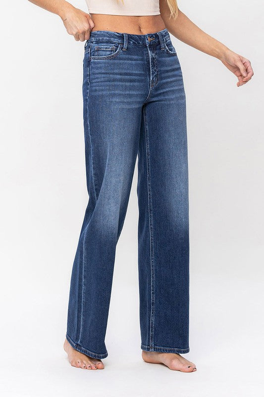 High Rise Loose Fit Jeans - Pure Serenity DBA